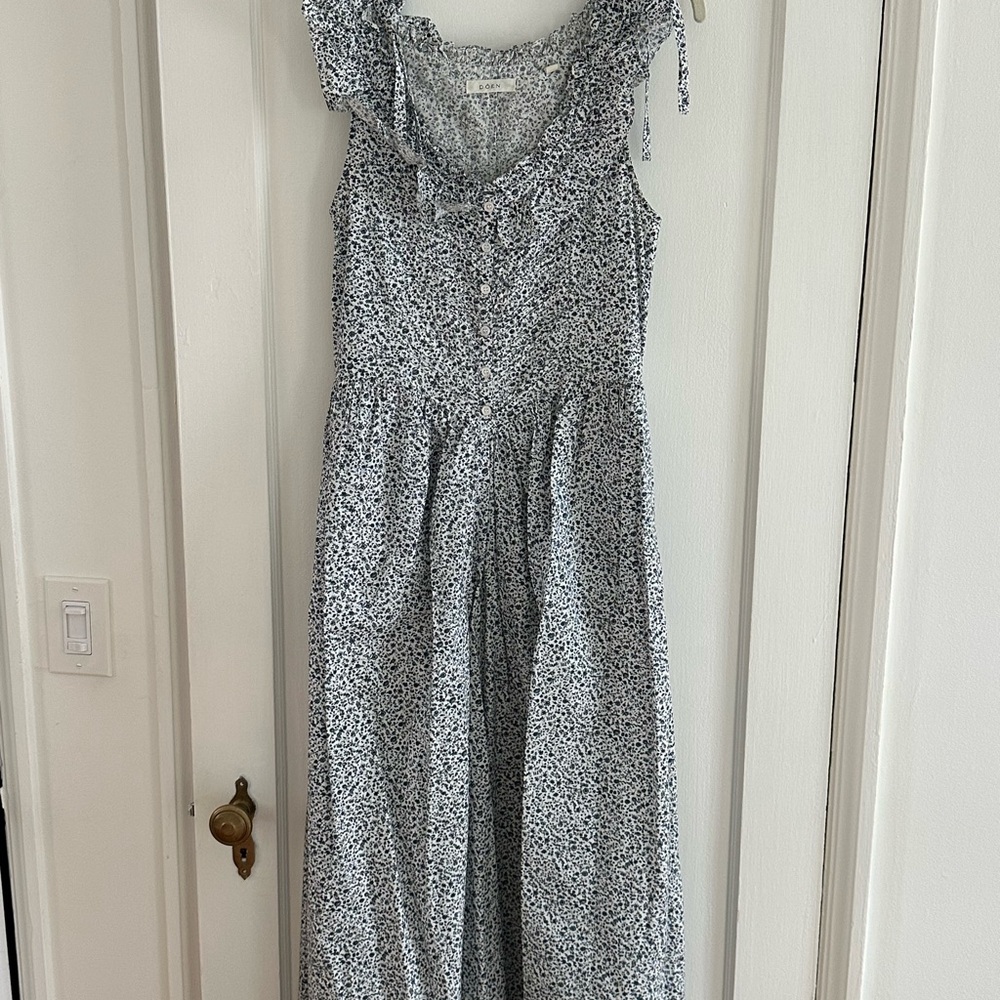 rare Doen blue floral maxi dress